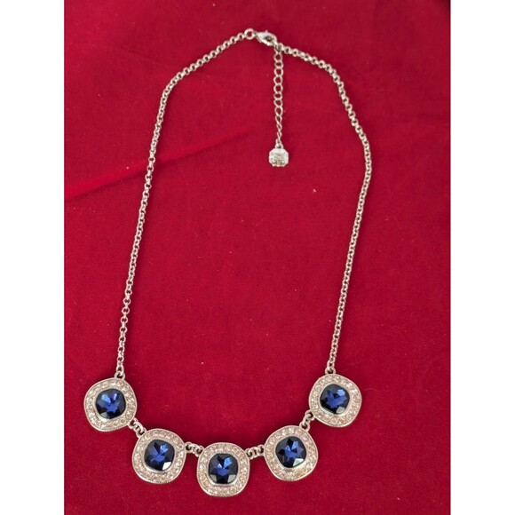 Monet Sapphire necklace Silver choker September Stone - Picture 7 of 15